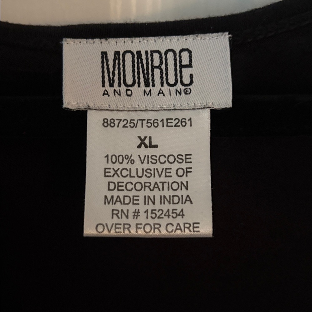 Monroe & Main Black Tunic with White Embroidery - Picture 3 of 7